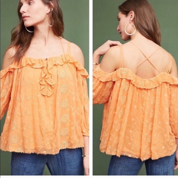 Anthropologie Tops - NWT Anthropologie Floret Orange Top Size XS